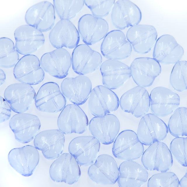 6HT272: CZ Heart Pale Sapphire 6mm 50 Pieces