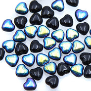 6HT509: CZ Heart Black AB 6mm 50 Pieces