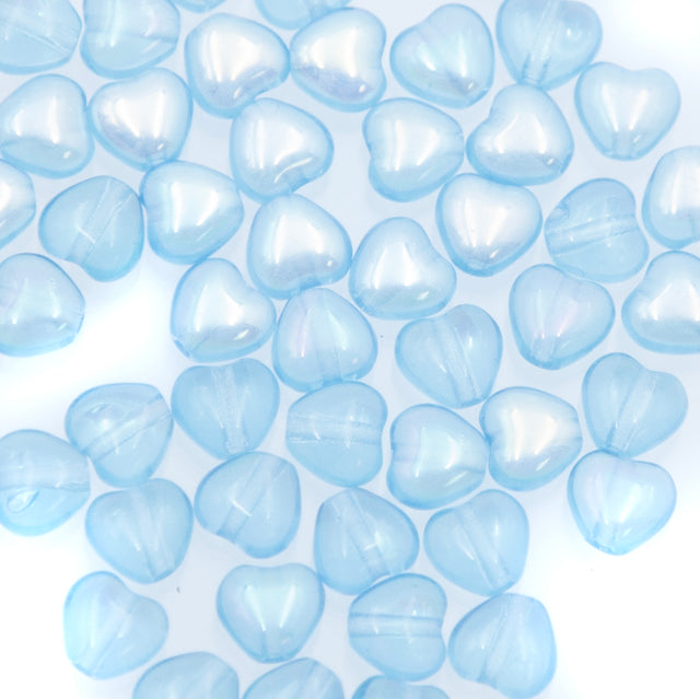 6HT563: CZ Heart Aqua AB 6mm 50 Pieces