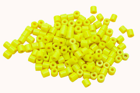 6IN126: India Tile Bead Yellow 6mm - 50GM
