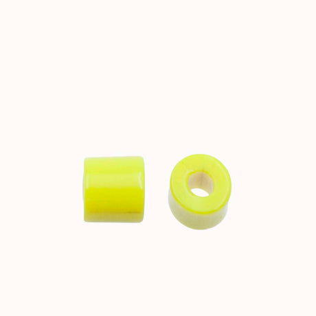 6IN126: India Tile Bead Yellow 6mm - 50GM