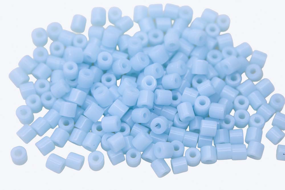 6IN162: Tile Bead Light Aqua Blue 6mm - 75GM