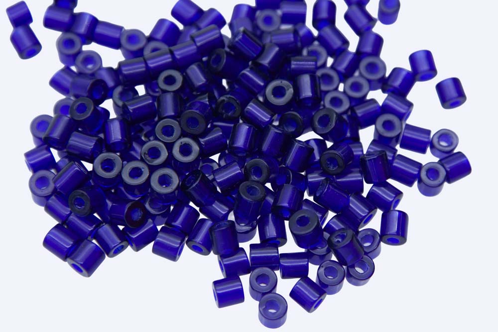 6IN278: Tile Bead Cobalt Blue 6mm 75GM