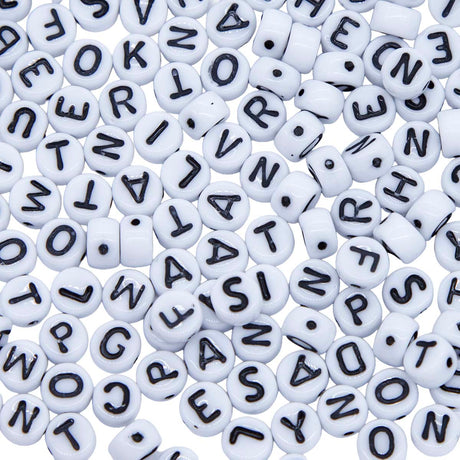 6LB525-PML: CZ Alphabet Beads Mix 6mm 150PC