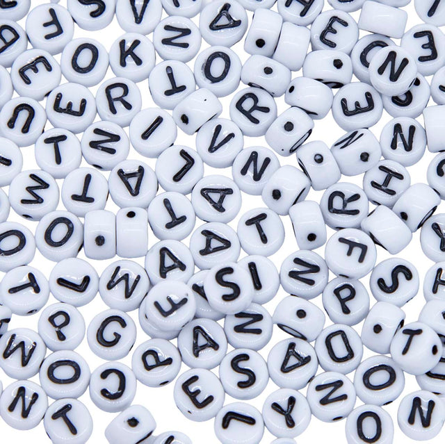 6LB525-PML: CZ Alphabet Beads Mix 6mm 150PC