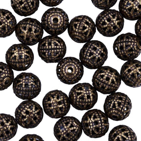 6ME801-AG: Metal Filigree Round 6mm Ant Gold -50PC