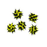 6MS122-09: Rubber Bead Round Yellow With Black 6mm - 5PPK