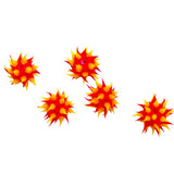 6MS134-92: Rubber Round Orange w/Pink 6mm - 5PPK