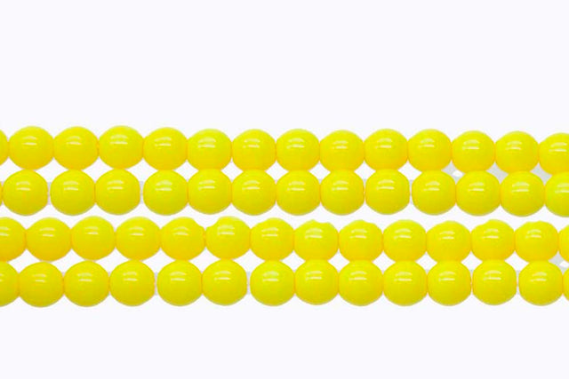 6RD122R: CZ Round Opaque Lemon Yellow 6mm - 50PC