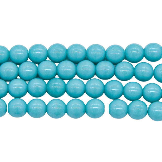 6RD185: Czech Round Turquoise Green 6mm 300PC