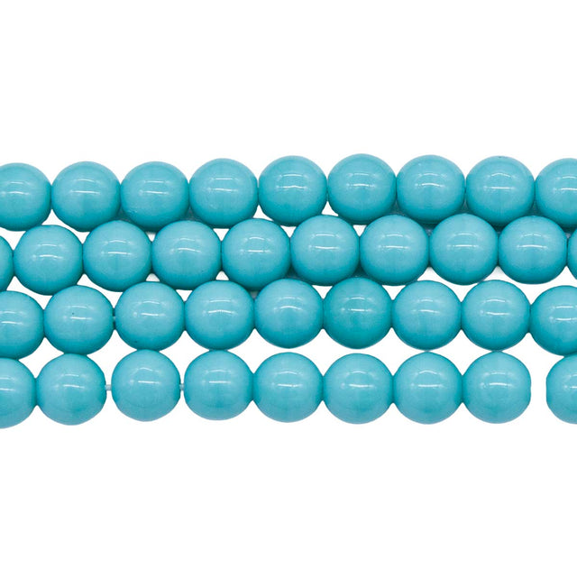 6RD185R: Czech Round Turquoise Green 6mm 50 Pieces