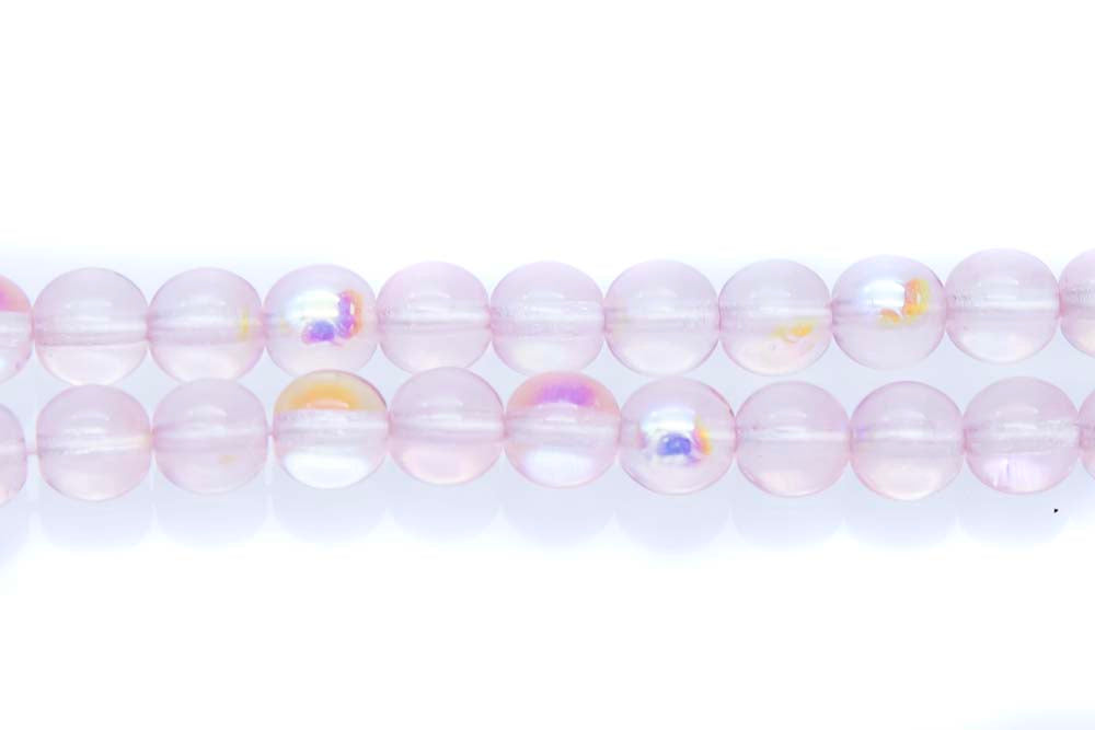 6RD591R: CZ Round Pink Aurora Borealis 6mm - 50Pc