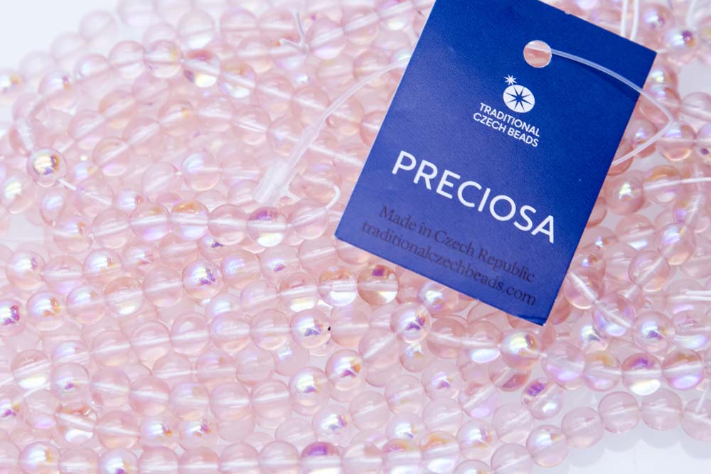 6RD591R: CZ Round Pink Aurora Borealis 6mm - 50Pc