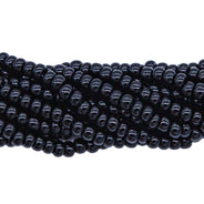 6SB109: CZ Seed Bead Opaque Black 6/0 36STR