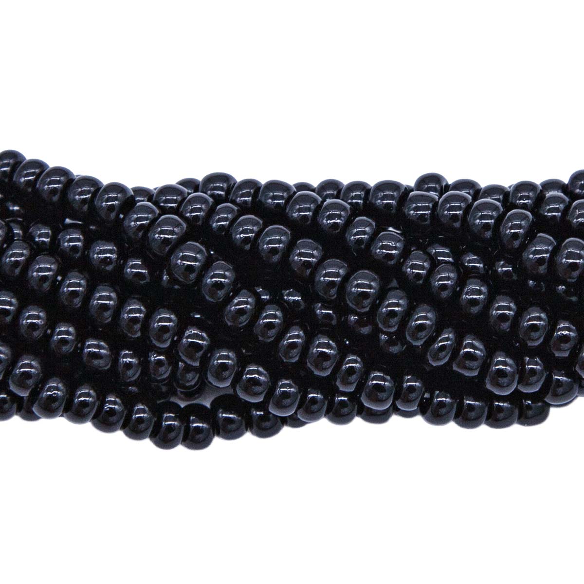 6SB109: CZ Seed Bead Opaque Black 6/0 36STR