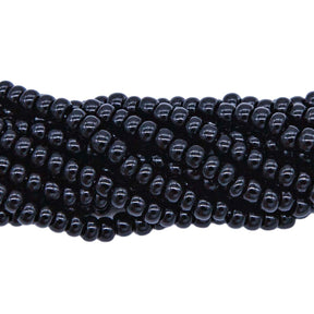 6SB109: CZ Seed Bead Opaque Black 6/0 36STR