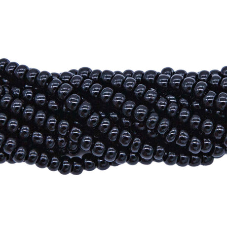 6SB109: CZ Seed Bead Opaque Black 6/0 36STR