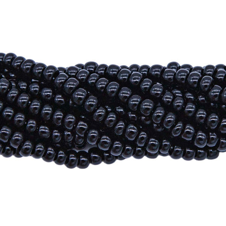 6SB109R: CZ Seed Bead Opaque Black 6/0-6STR