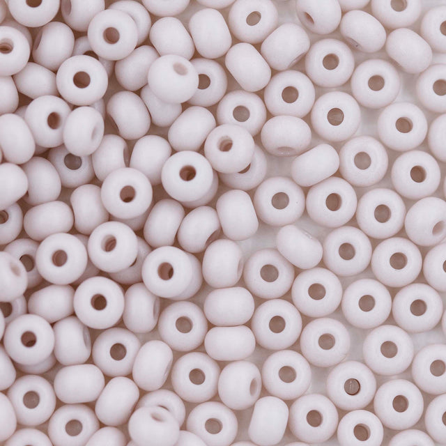 6SB190-TVLR: CZ Seed Bead Opaque Rose Powder 6/0