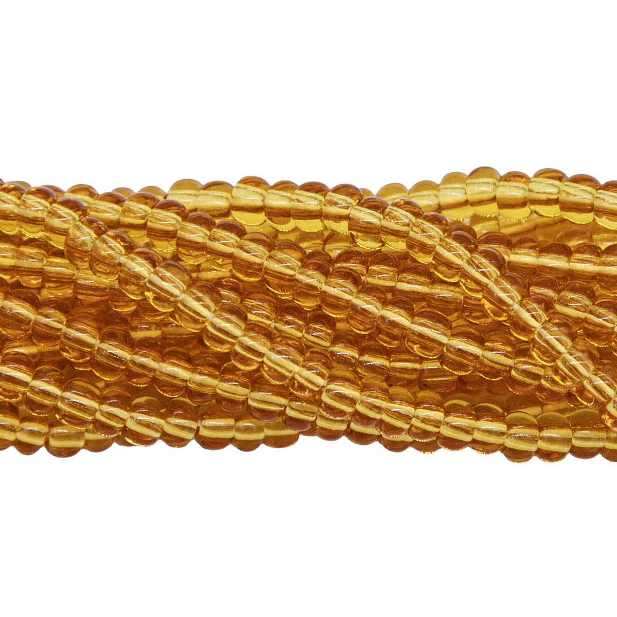 6SB254R: CZ Seed Bead Trans Topaz 6/0-6STR