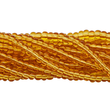 6SB254R: CZ Seed Bead Trans Topaz 6/0-6STR