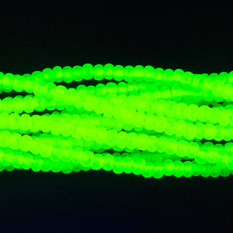 6SB622-NTR: CZ Seed Bead Neon Yellow On Crystal 6/0 - 6STR