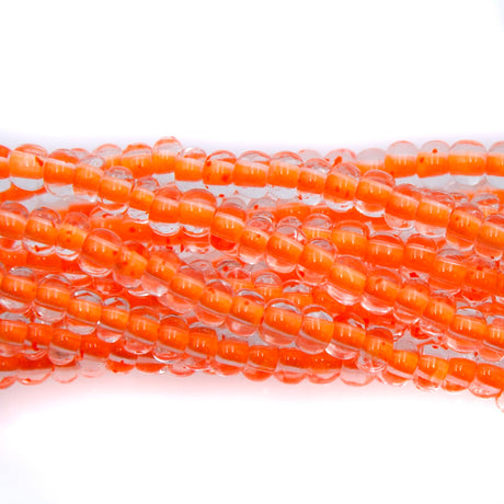 6SB734-NR: CZ Seed Bead Neon Lined Orange 6/0 Uv Reactive-6STR