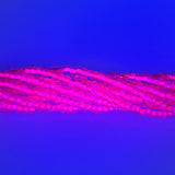 6SB793-NR: CZ Seed Bead Neon Lined Pink 6/0 Uv Reactive-6STR