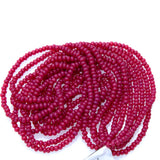 6SB944: CZ Seed Bead Dyed Bright Red Color#17899 6/0 36STR