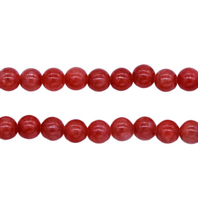 6ST147: Mountain Jade Dark Coral Round 6mm