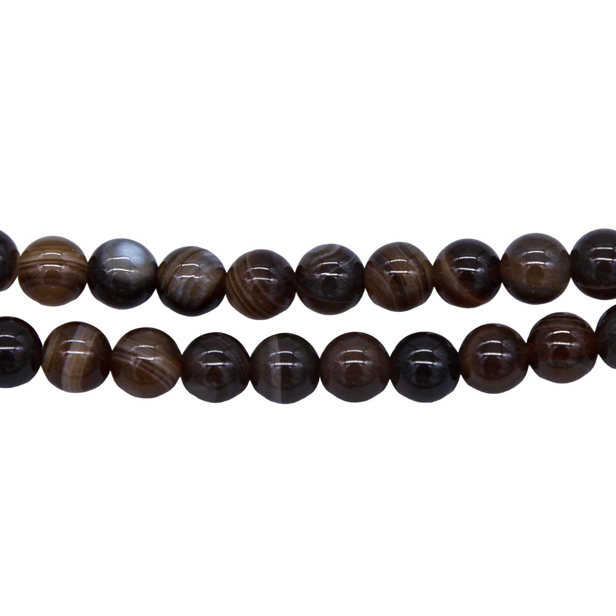 6ST458-R: Brown Banded Agate Round 6mm