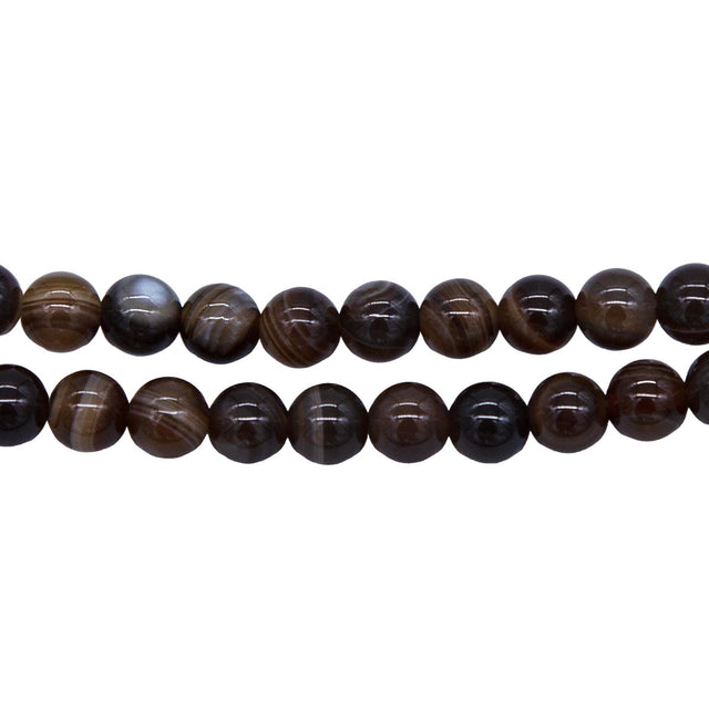 6ST458-R: Brown Banded Agate Round 6mm