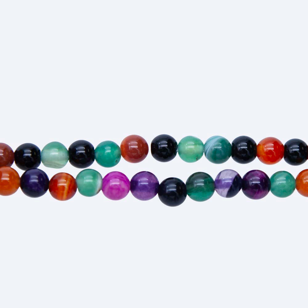 6ST525-B: Mixed Banded Agate Round 6mm