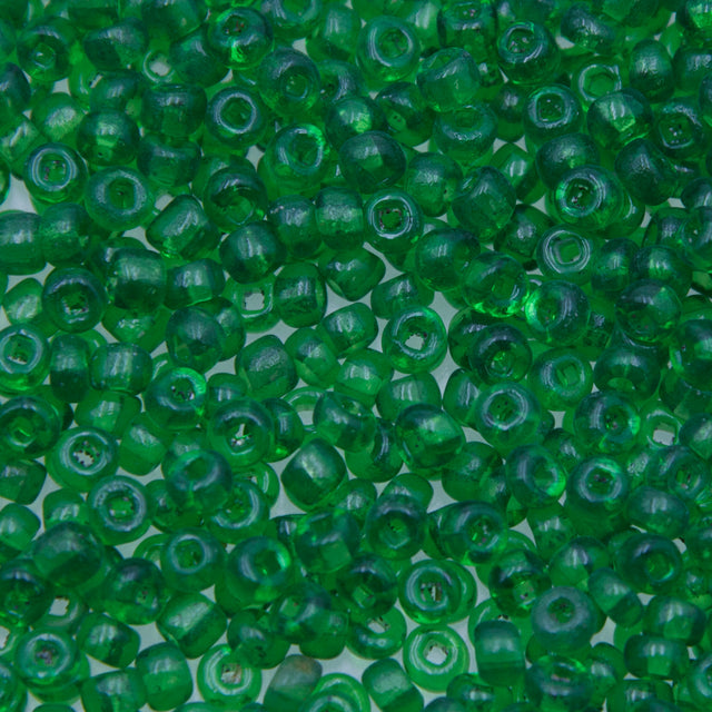 6SV100-24: Vintage Venetian Seed Bead Sq-H Tr Dark Green 6/0
