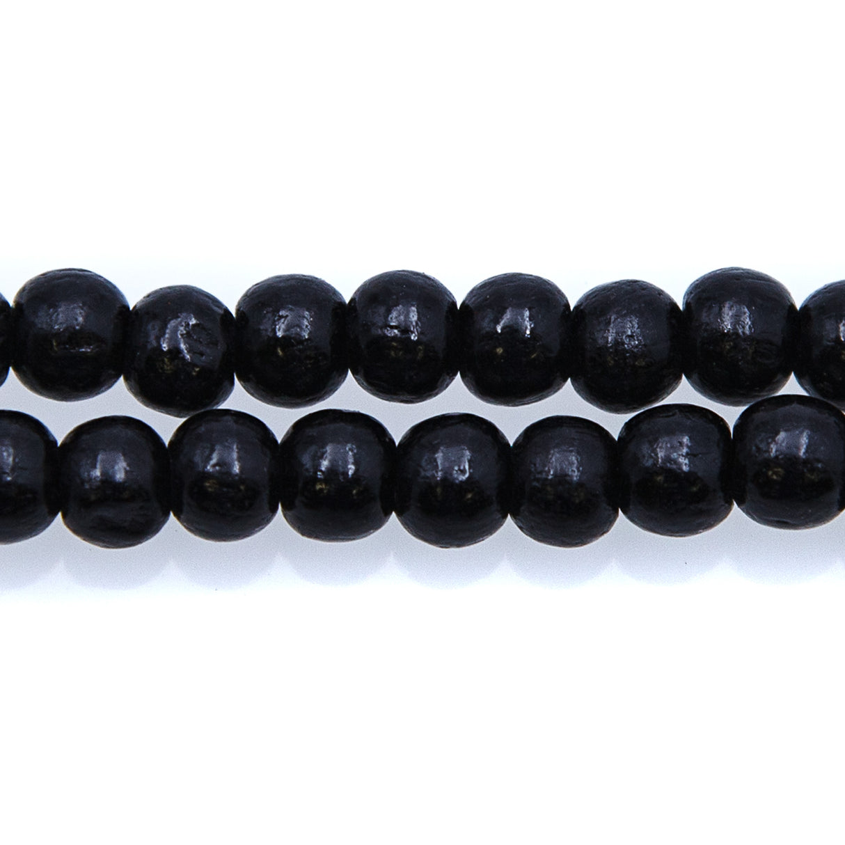 6WO109: Wood Round Black 6mm 2.5mm ID 100 PC St
