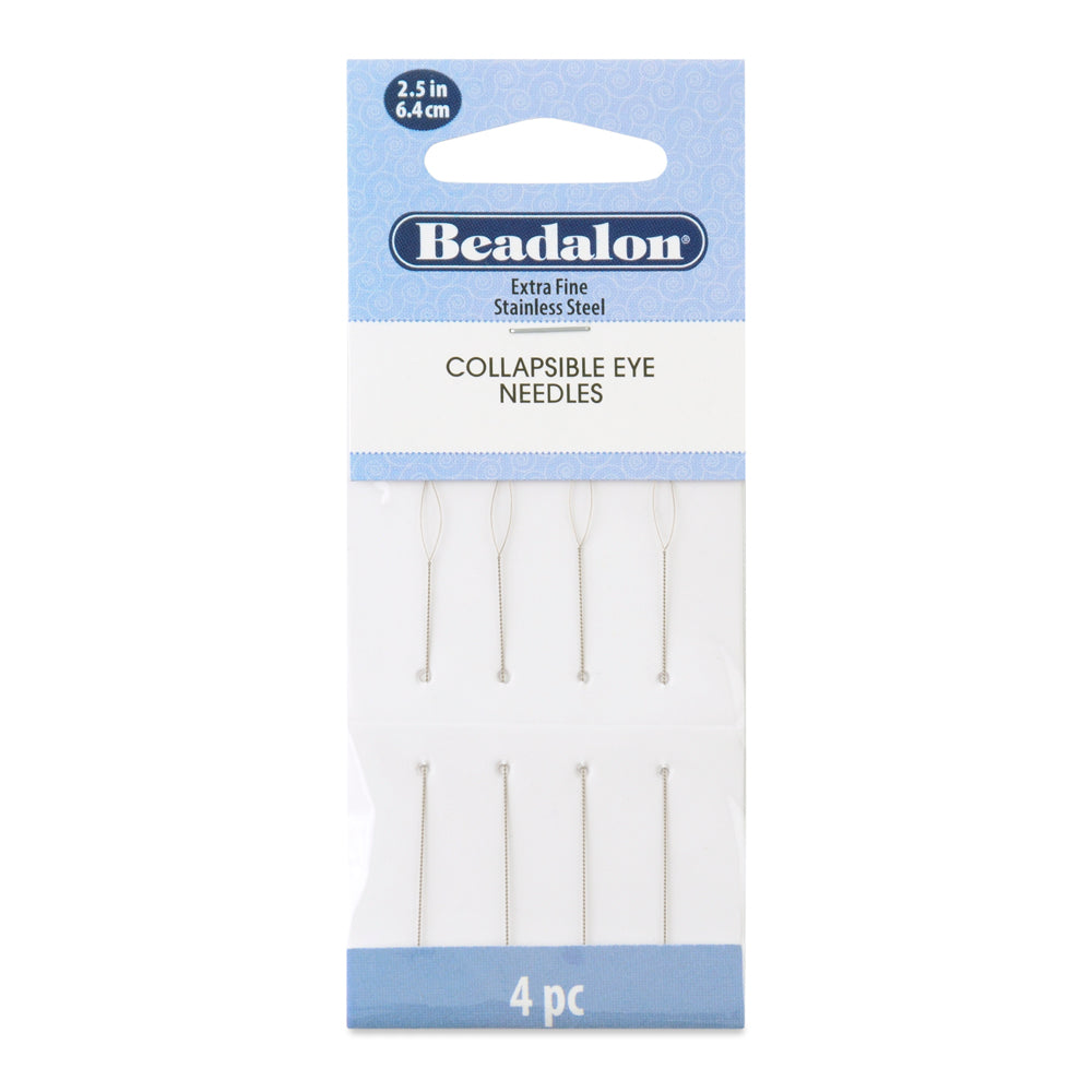 700XF-150: Beadalon Collapsable Eye Needle Extra Fine 4PPK