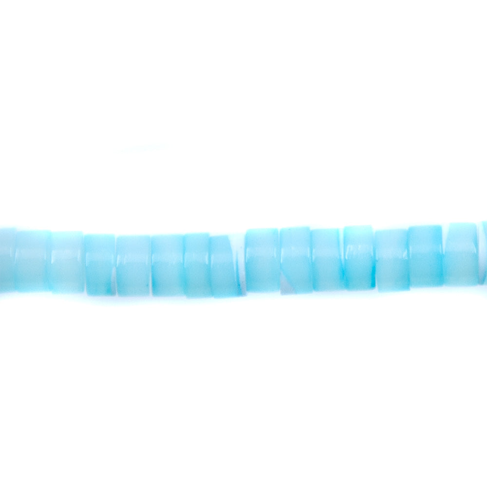 70MP662-H: MOP Iridescent Aqua Shell Heishi 2x4mm