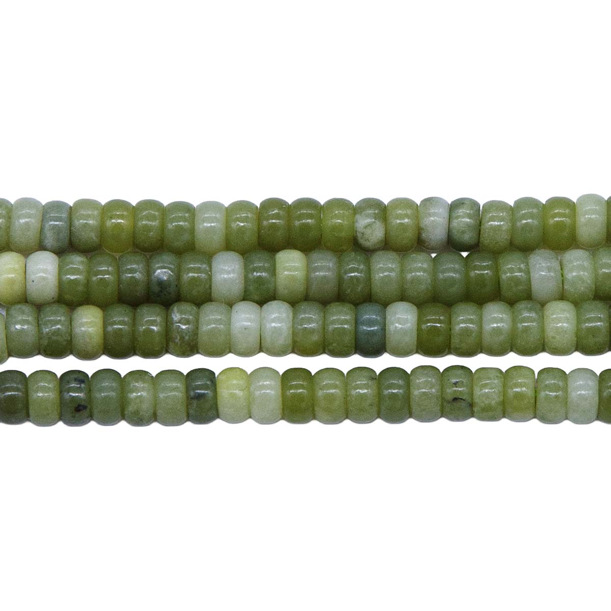 70ST406: 4mm Nephrite Rondelle Beads 15.5"