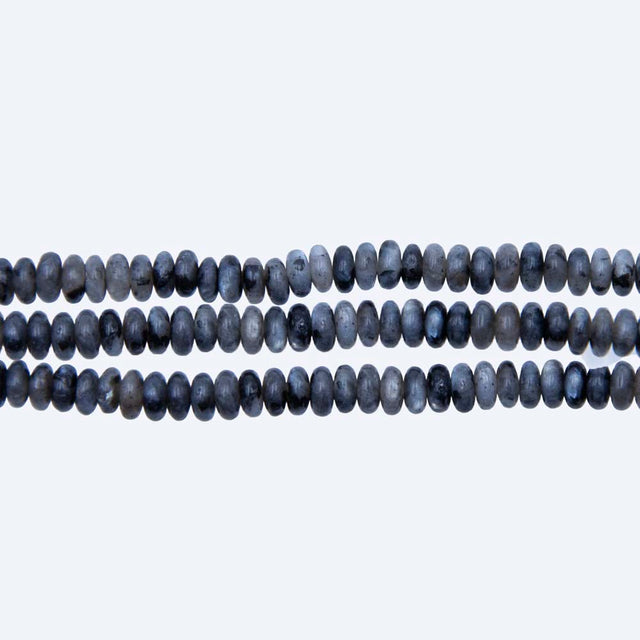 70ST456: 4mm Dark Labradorite Rondelle Beads 15.5"
