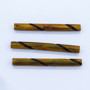 72HR153-TC: Horn Tube Burnt With Carving 3 Inch 10 Piece Pack