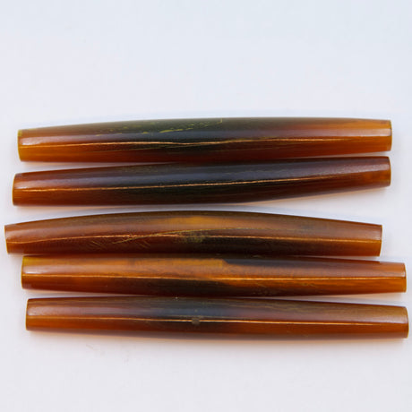 72IP255-E: Horn Hair Pipe Amber 3 Inch Economy