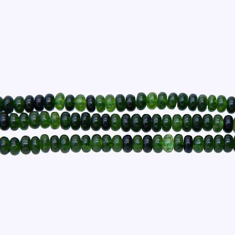 72ST406: Deep Green Dyed Jade Rondelle 4mm - 15" String