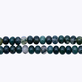 72ST452: 6mm Moss Agate Rondelle Beads 15.5"