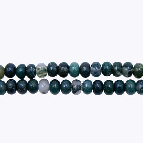 72ST452: 6mm Moss Agate Rondelle Beads 15.5"