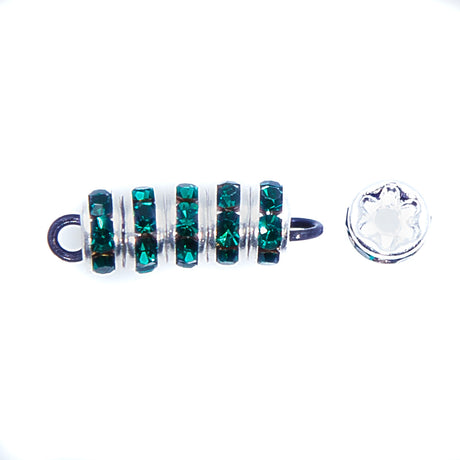 73CC287-S: Preciosa R/S Rondell Emerald Silver 5mm-- 48PC