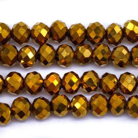 73CD856: Crystal Round Rondelle Bronze 4x6mm 1 String