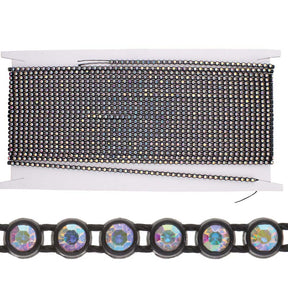 73RH512-BK: PL Rhinestone Banding SS8 Cry AB Black - 10MTR