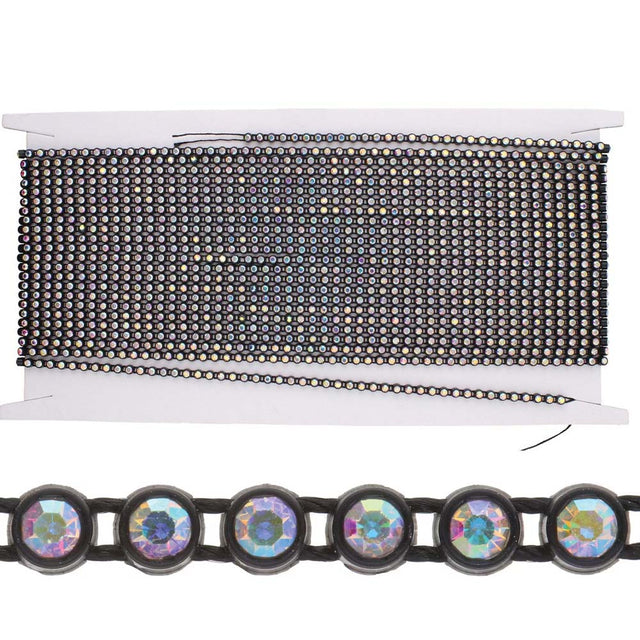 73RH512-BK: PL Rhinestone Banding SS8 Cry AB Black - 10MTR