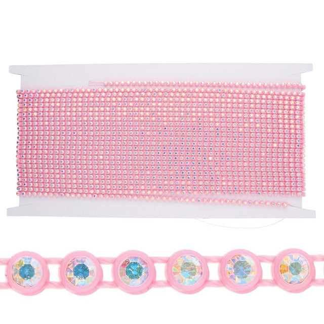 73RH512-PK: PL Rhinestone Banding ss8 Cry AB PINK - 10MTR