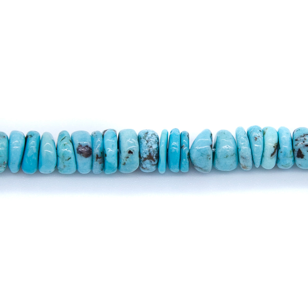 73ST413-RB: Blue Turquoise Rounded Heishi 6mm 16"
